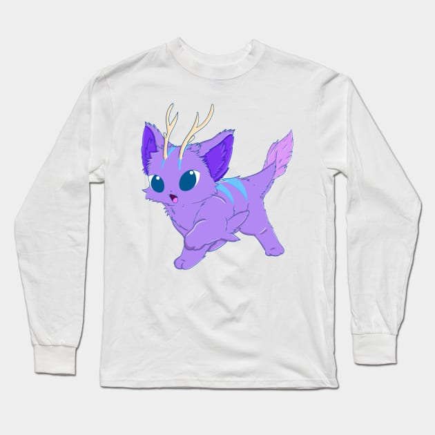 Fairy deer cat Long Sleeve T-Shirt by Eikia